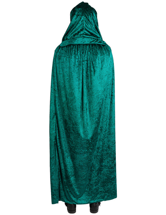 Pelerină foarte lungă din catifea verde de lux 202 cm