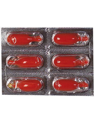 Rendu de l'effet sanglant sur le visage des capsules de sang liquide
