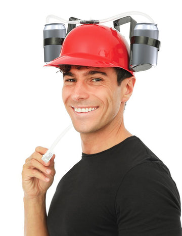 Cască anti-însetare pentru adult, roșie, cu suport pentru doze