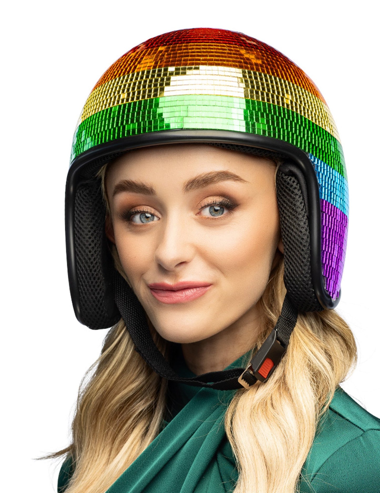 Cască disco cu oglinzi, curcubeu, pentru adulți 