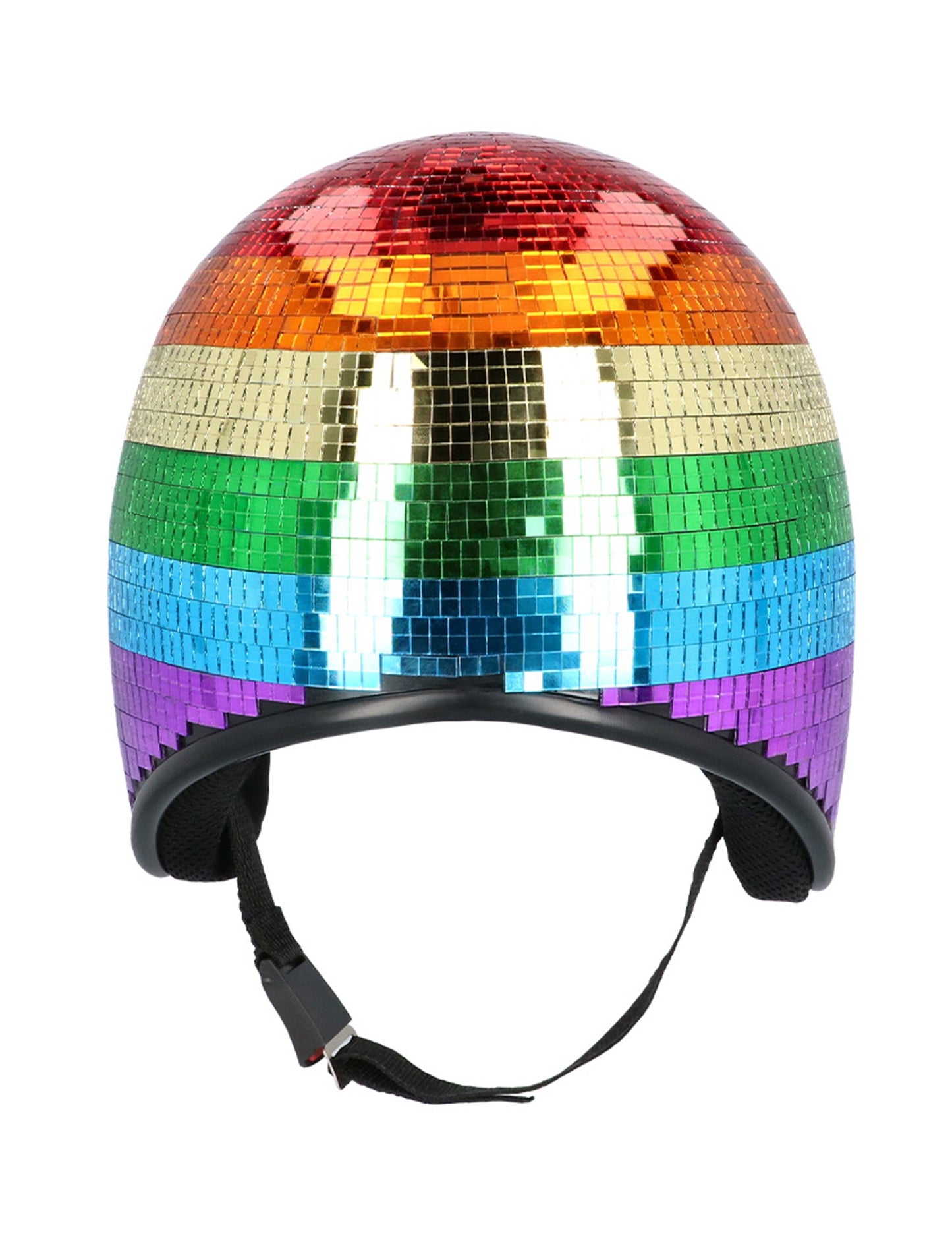 Cască disco cu oglinzi, curcubeu, pentru adulți 