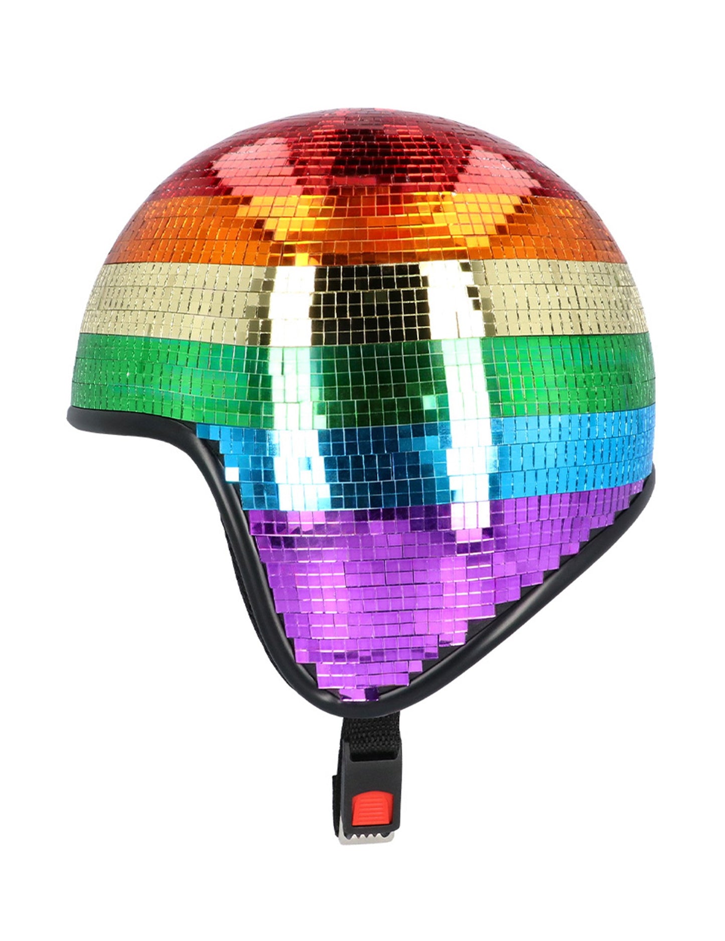 Cască disco cu oglinzi, curcubeu, pentru adulți 