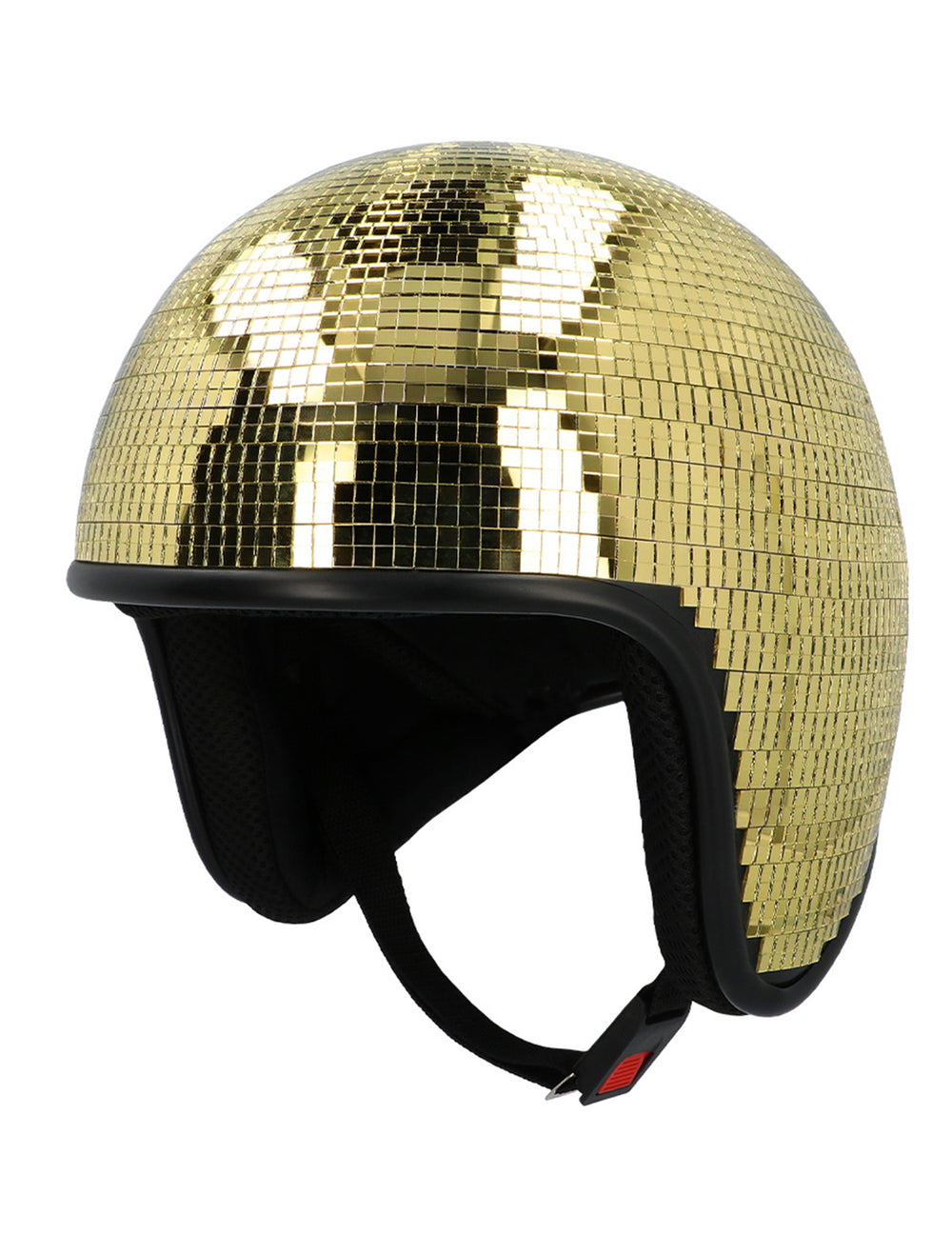 Vue de profil du casque boule à facettes pour adulte