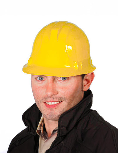 Casque d'ouvrier du bâtiment pour adulte jaune