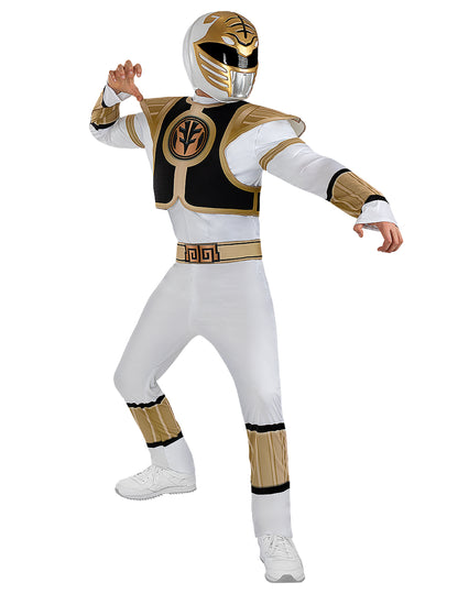 Casca Power Ranger alba pentru adulti