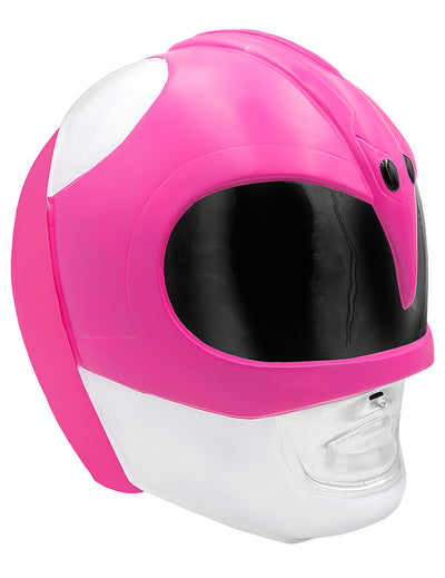 Casque Power Ranger pour adulte rose et blanc