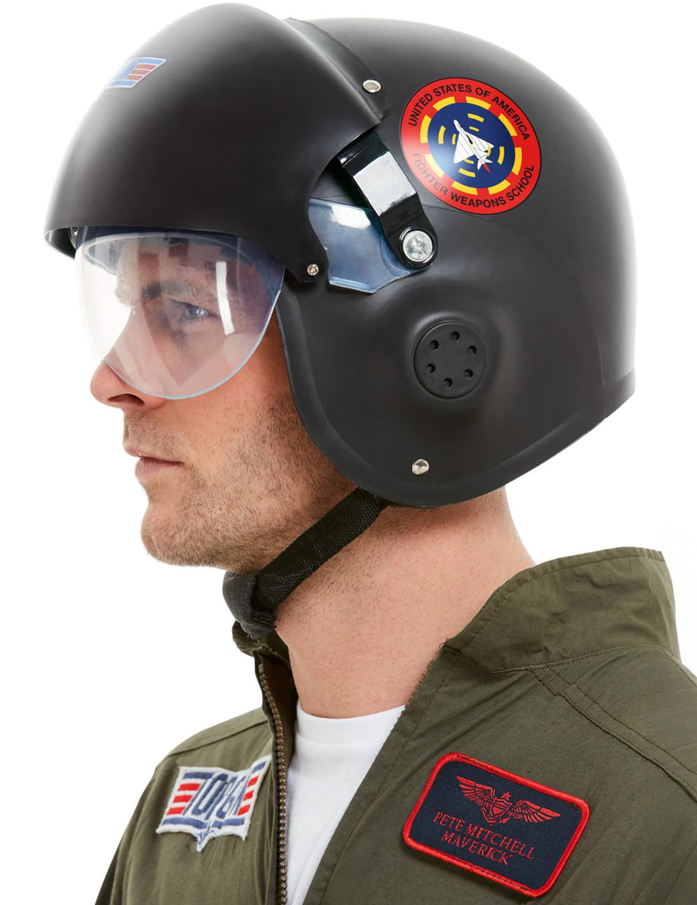 Detaliu al logo-ului lateral al căștii Top Gun™ Deluxe