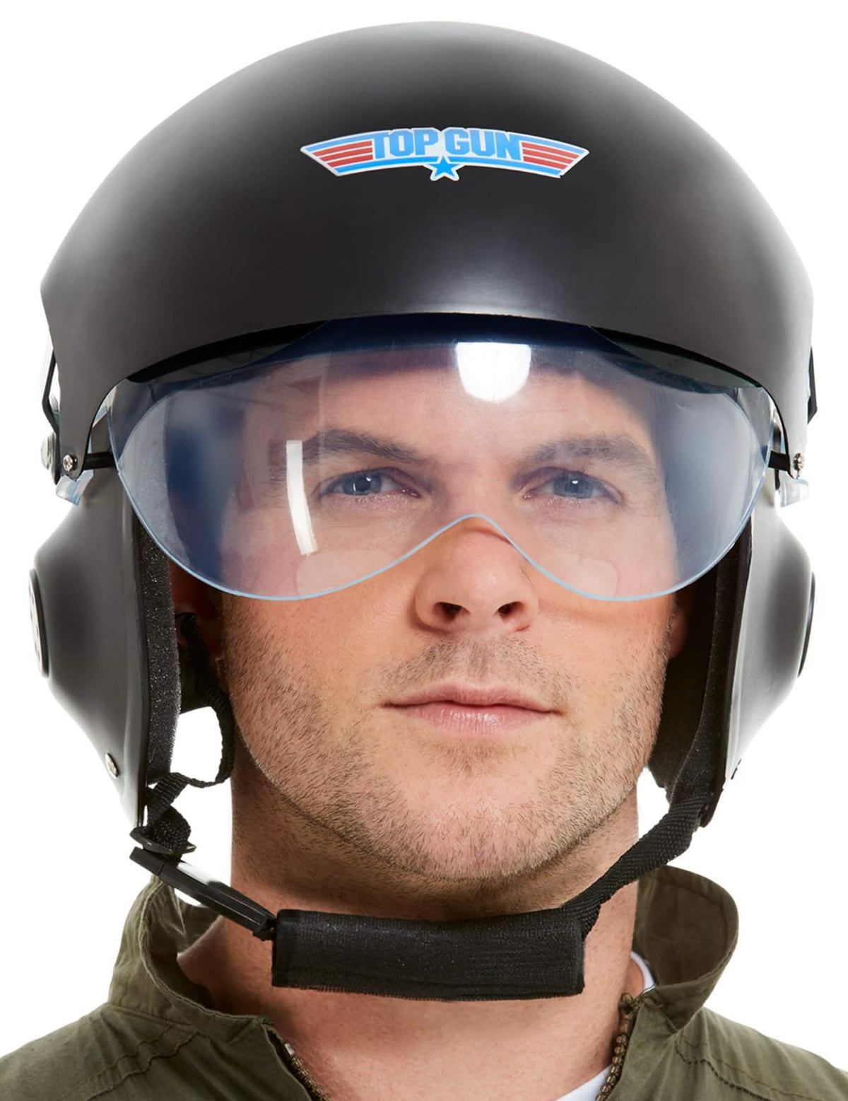 Cască Top Gun™ Deluxe pentru adult negru cu vizieră