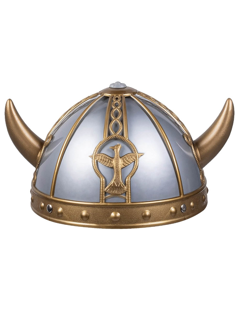 Detaliu al emblemei frontale a căștii viking pentru copil