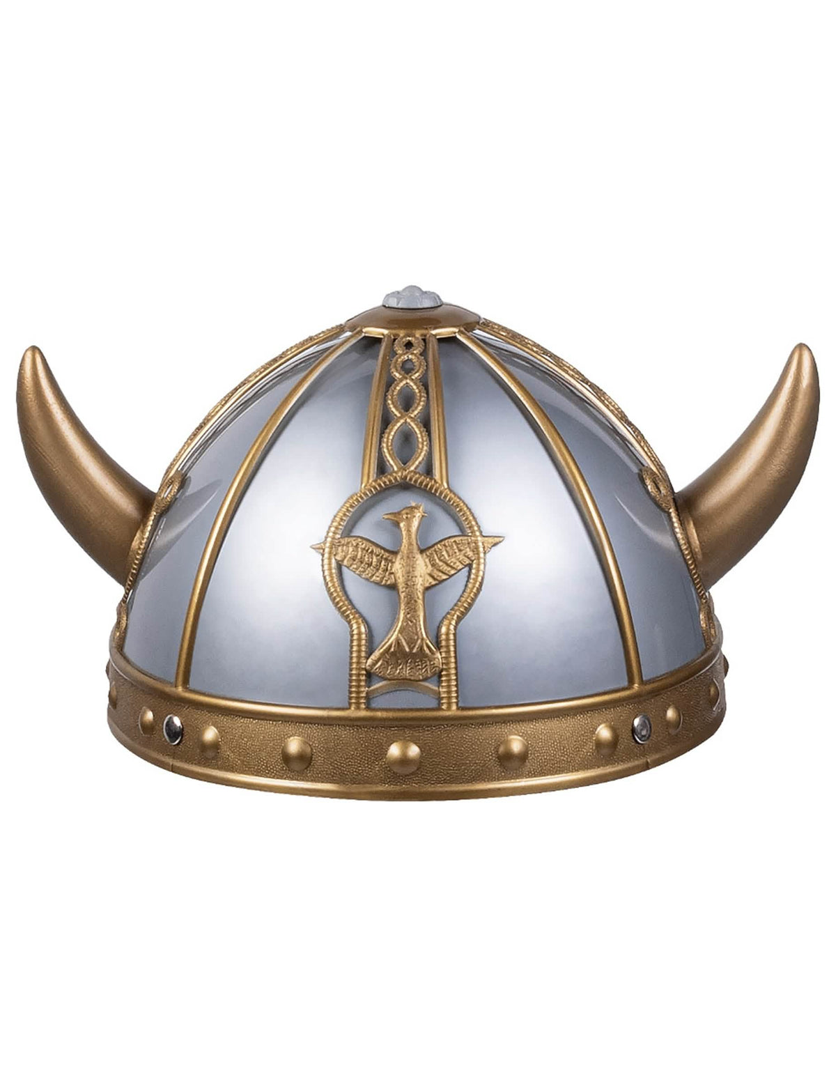 Detaliu al emblemei frontale a căștii viking pentru copil