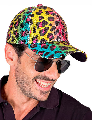Capac de paiete pentru leopard multicolor pentru adulți