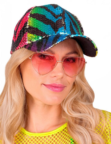 Cap de paiete de tigru multicolor pentru adulți