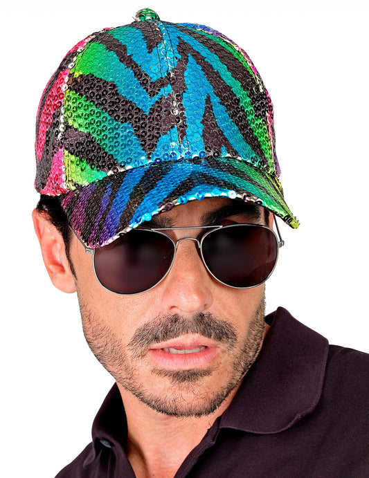 Cap de paiete de tigru multicolor pentru adulți