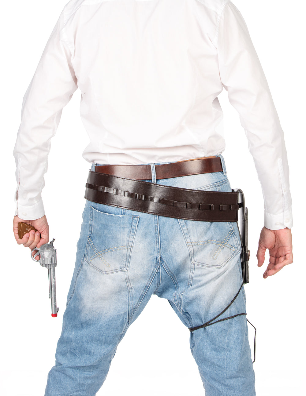 Vue de dos de la ceinture avec étui bandit du western