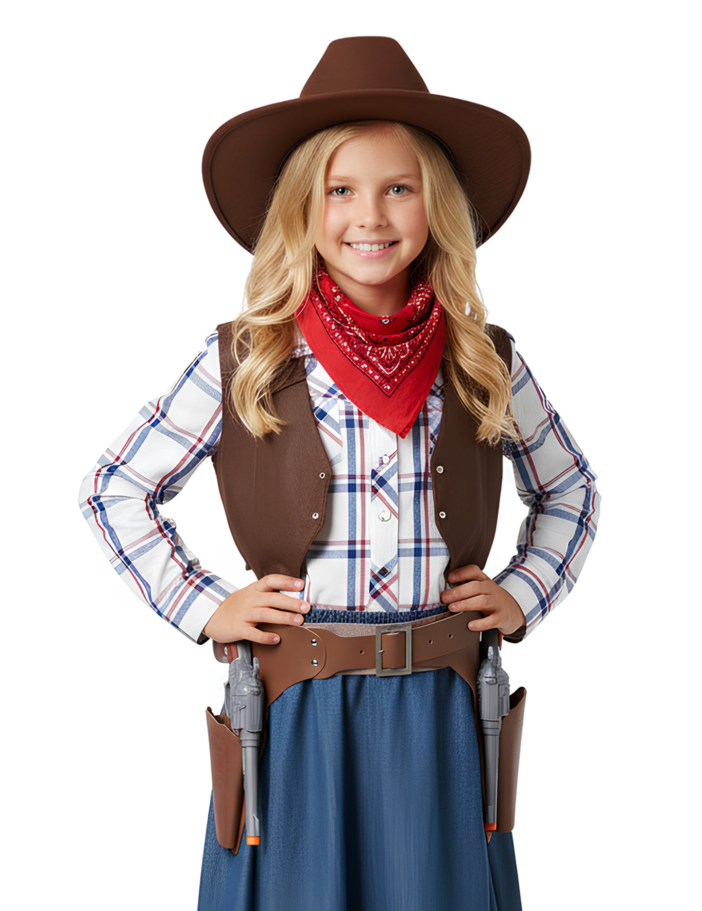 Curea de cowboy cu toc și 2 pistoale