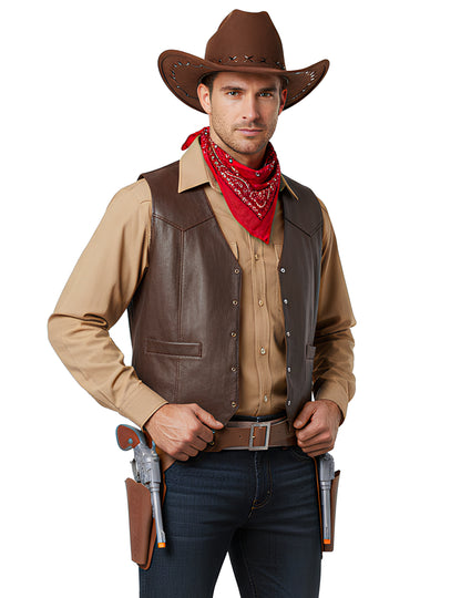 Curea de cowboy cu toc și 2 pistoale