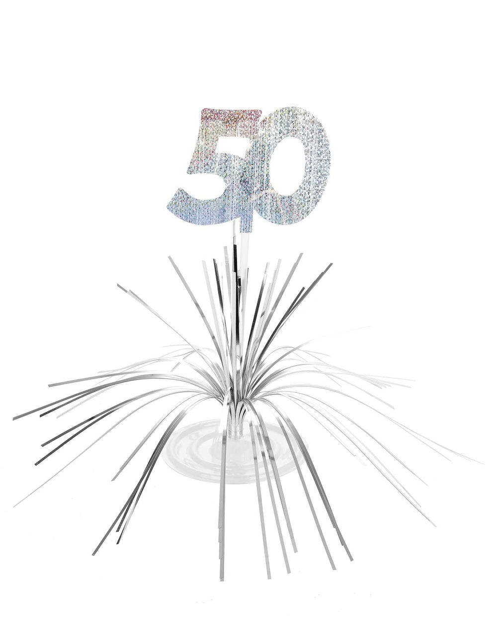 Centre de table 50 ans pour anniversaire argenté scintillant