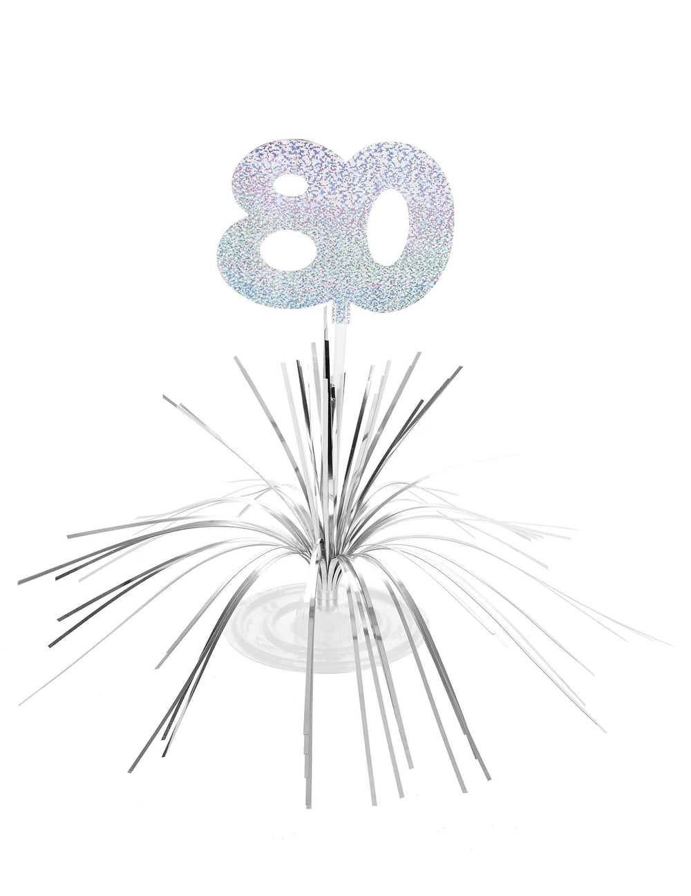 Centru de masă 80 de ani pentru aniversare argintiu strălucitor