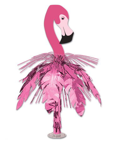 Piesă centrală în cascadă cu flamingo 62 cm decor exotic