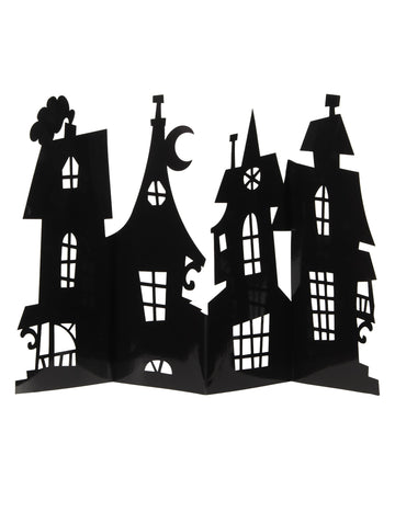 Centre de table manoir hanté noir en carton