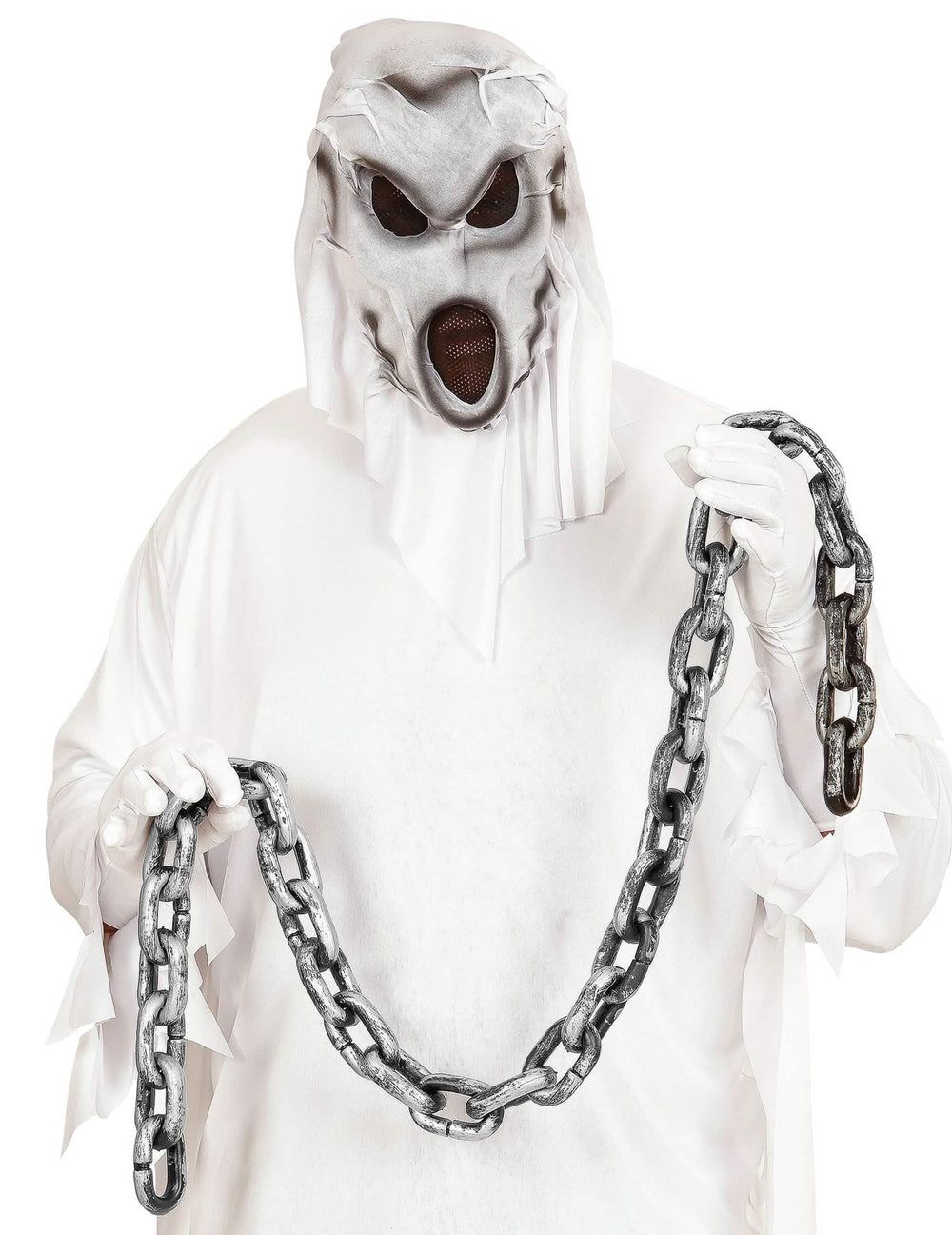 Punere în scenă cu un costum de fantomă cu lanțul prizonierului