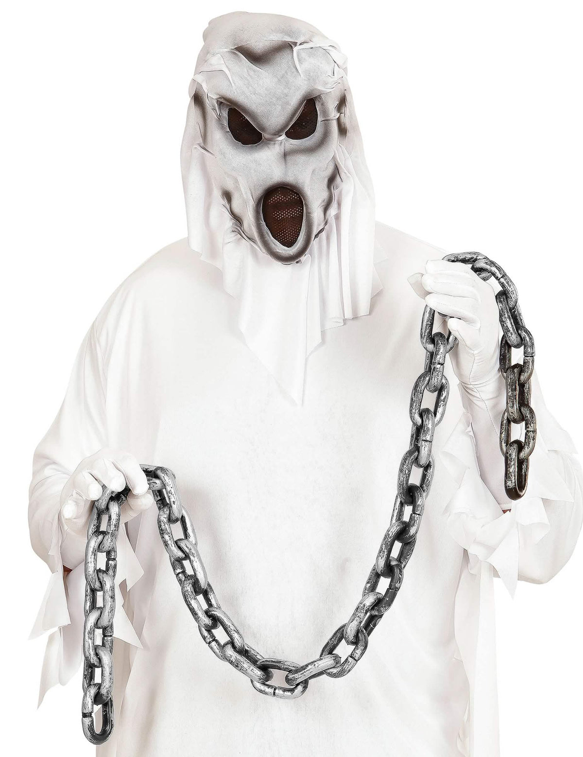 Punere în scenă cu un costum de fantomă cu lanțul prizonierului