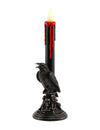 Chandelier décoratif en résine avec LED et corbeau noir 13,5 x 13,5 x 45,5 cm