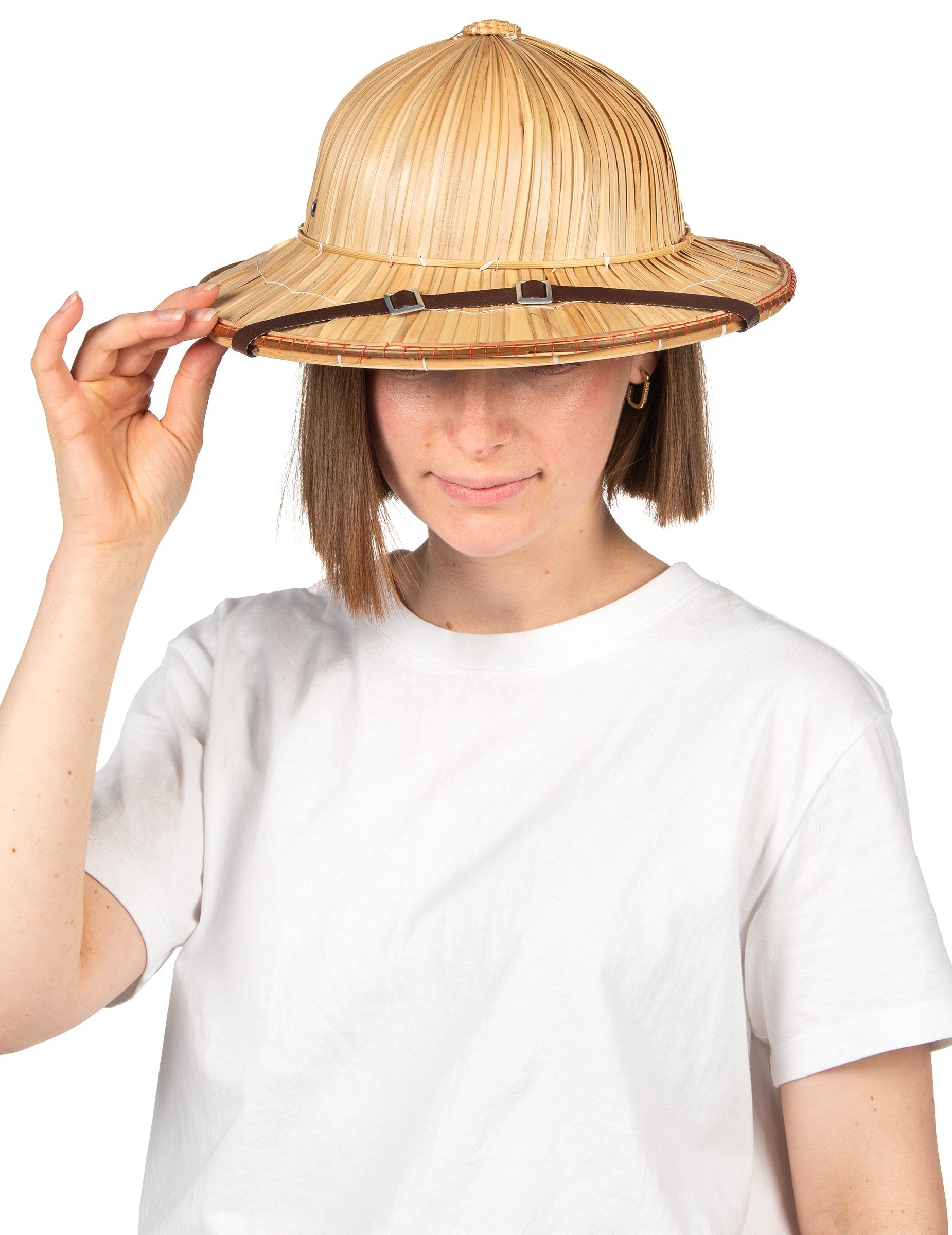 Vue de face du chapeau aventurier pour adulte
