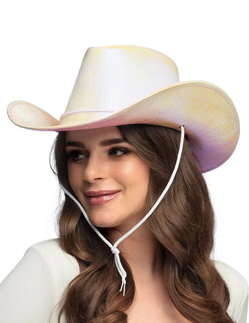 Pălărie albă irizoasă pentru adulți