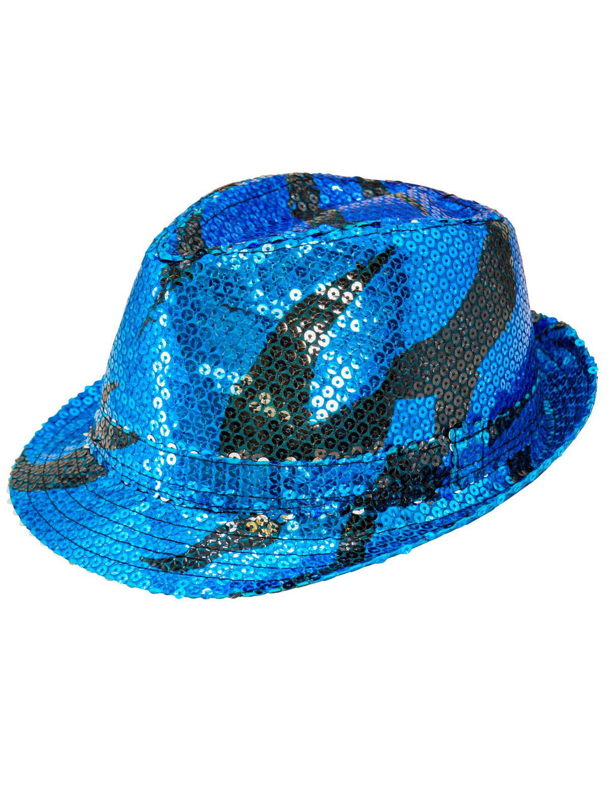 Vue de profil du chapeau borsalino à sequins vague