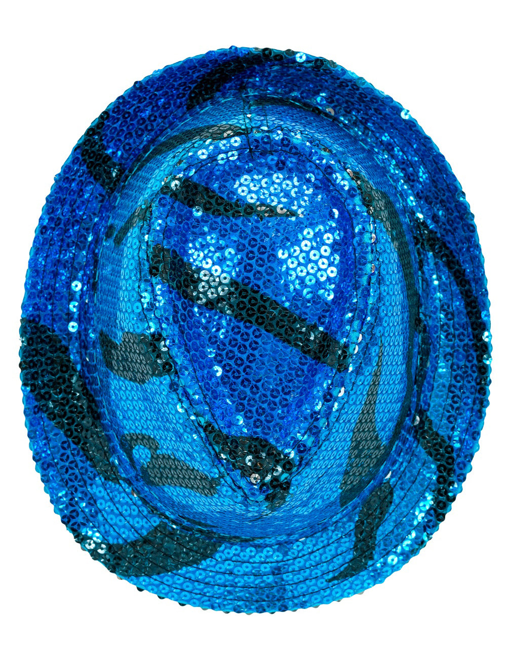 Vue de dessus du chapeau borsalino à sequins vague