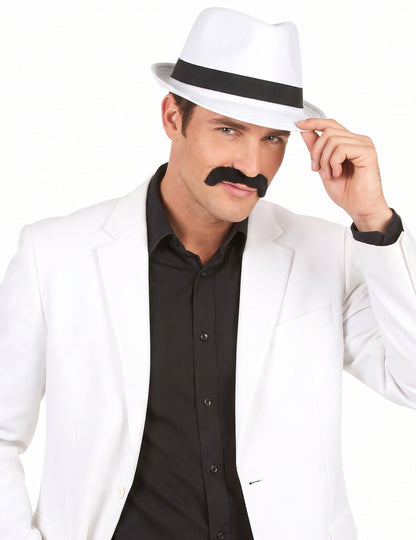 Pălărie albă borsalino adult negru