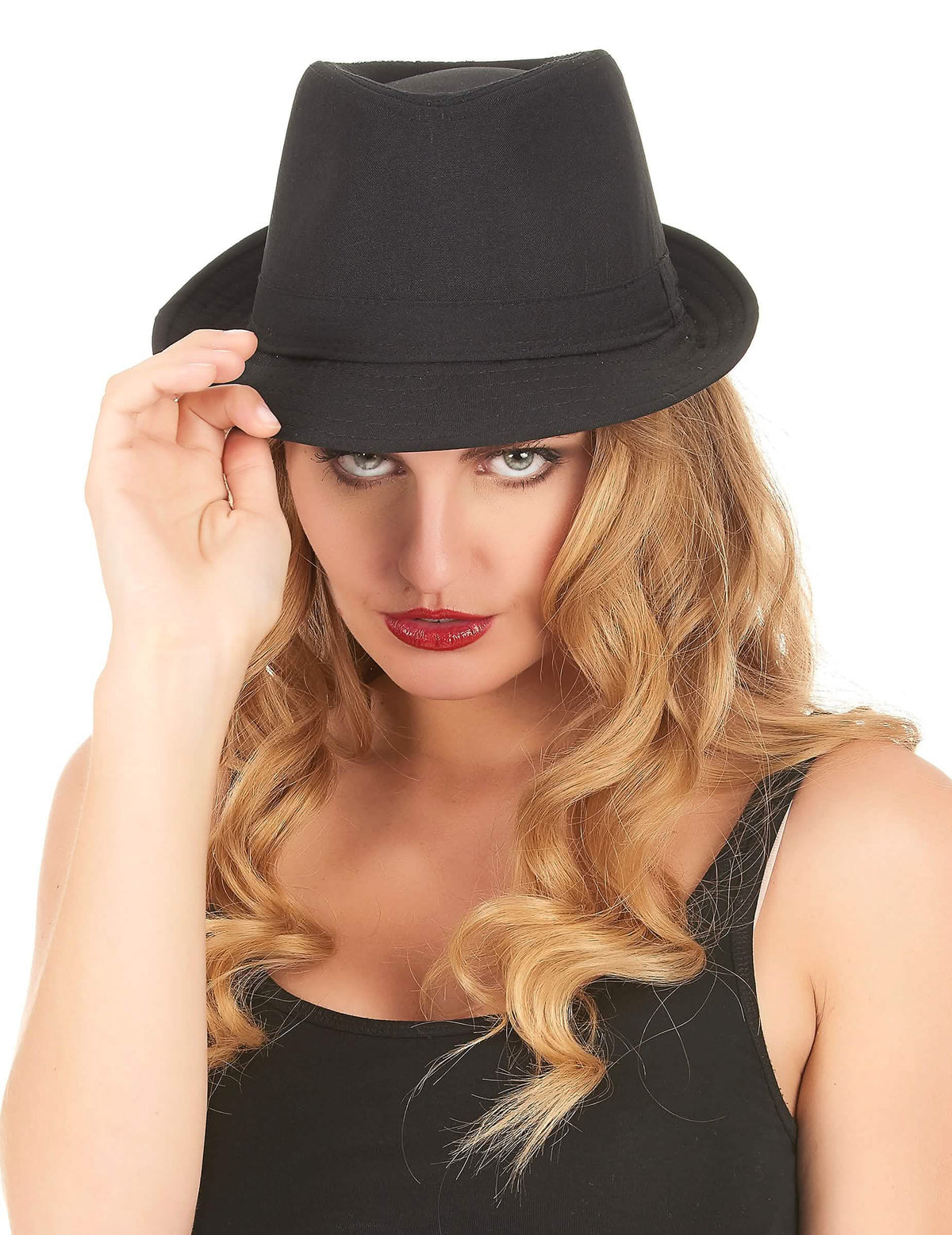 Vue de face du chapeau borsalino luxe pour adulte