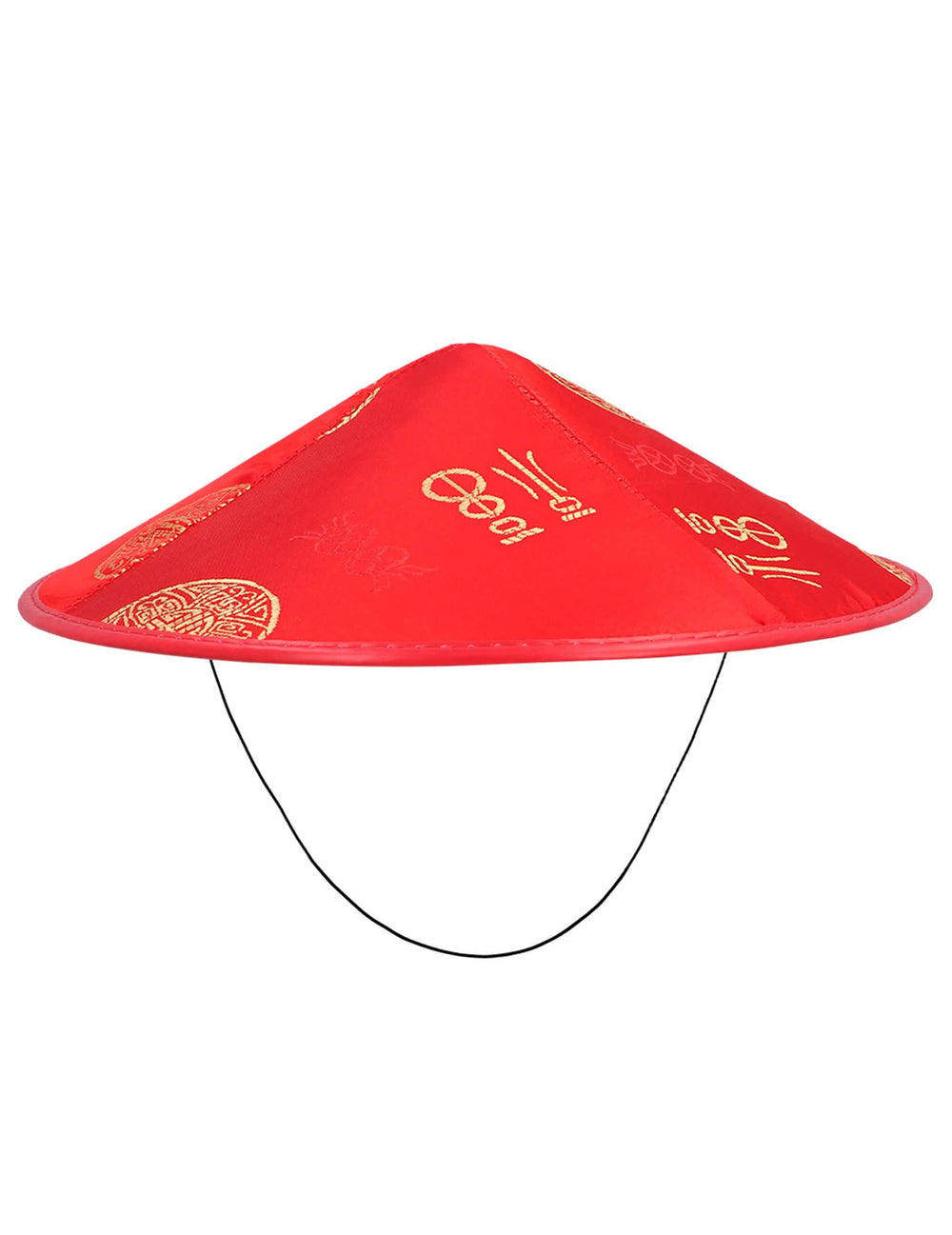Vedere din profil cu elastic a pălăriei chinezești pentru adult