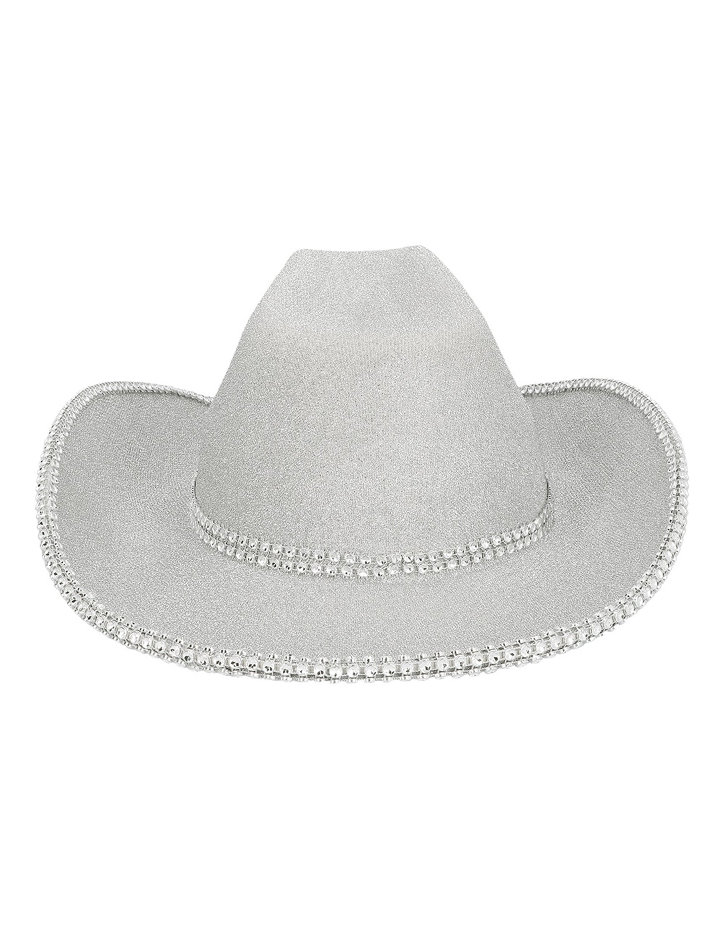 Pălărie de cowboy cu paiete argintii pentru adulți