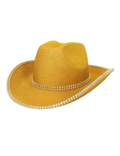 pălărie de cowboy cu paiete aurii pentru adulți