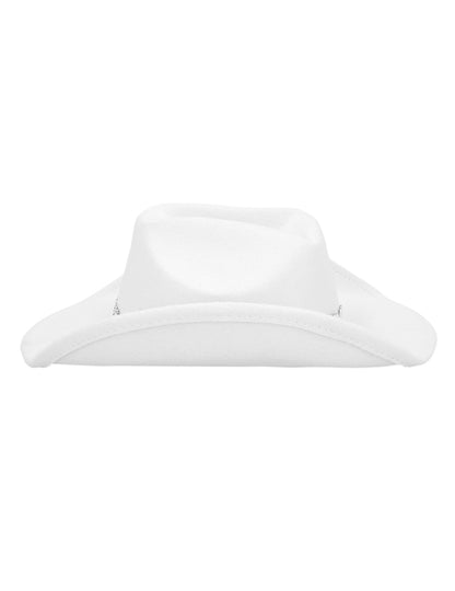 Pălărie de cowboy albă cu inimi strălucitoare pentru adulți 