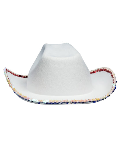Chapeau Cowboy blanc USA adulte