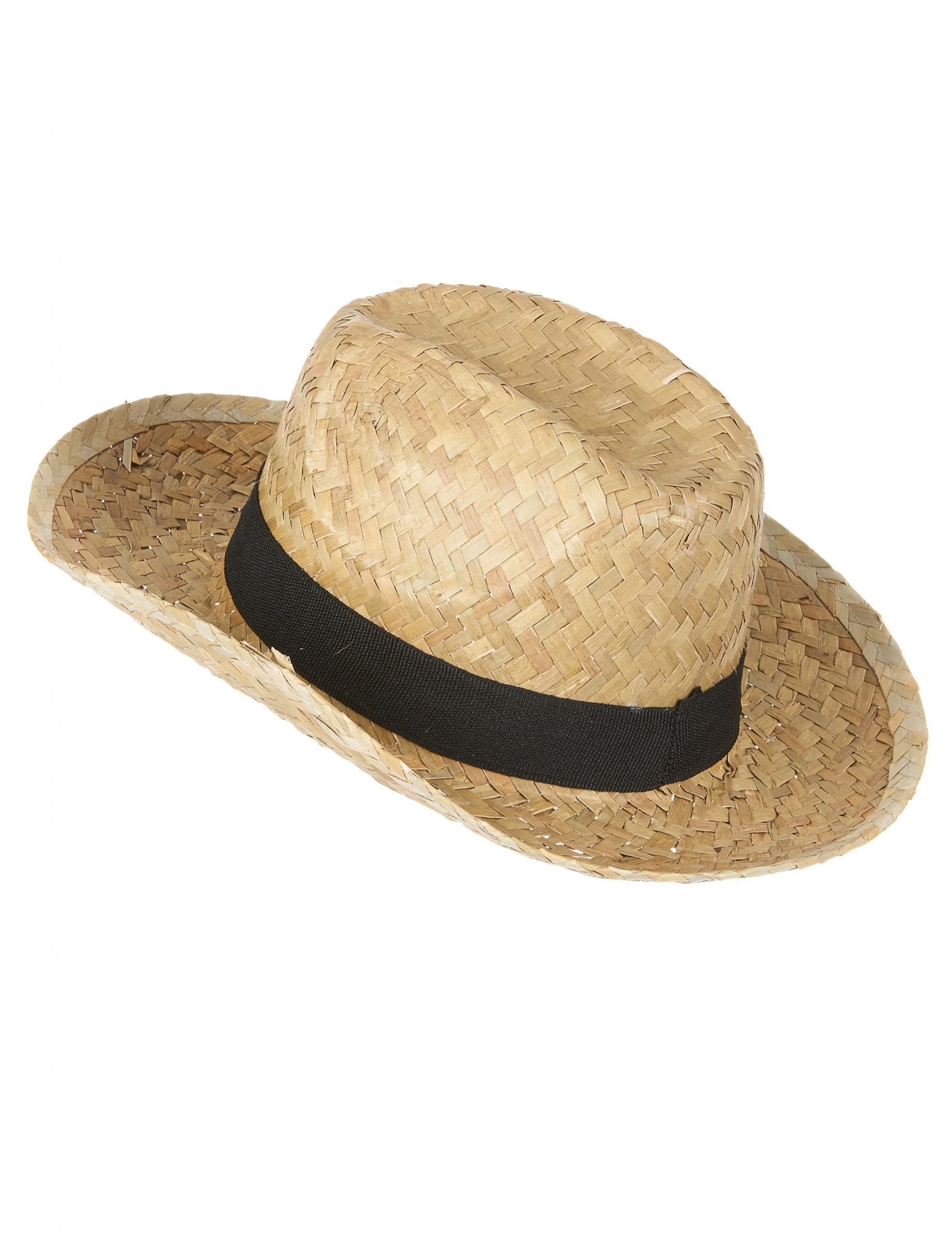 Vue de profil du chapeau cowboy en paille enfant