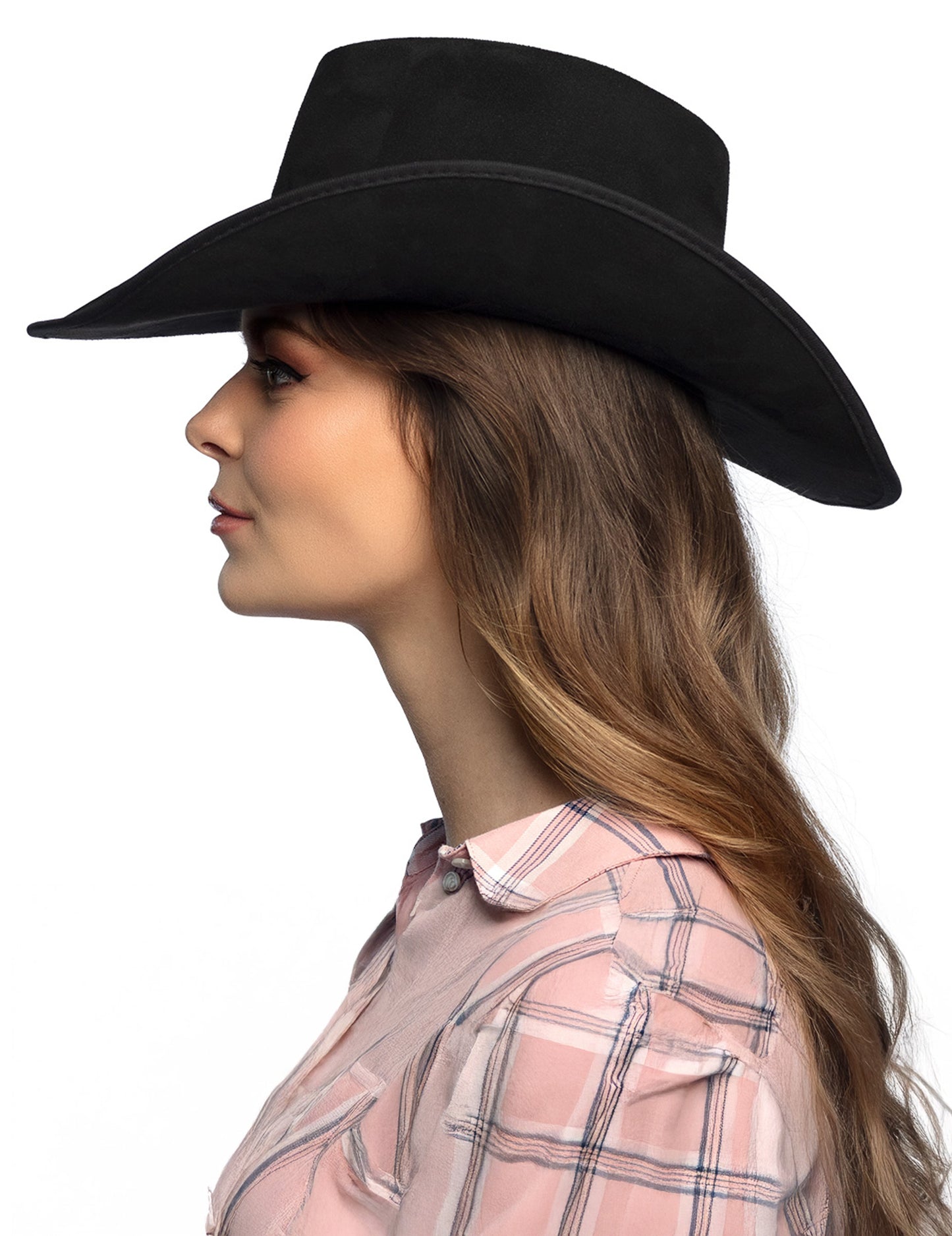 Pălărie de cowboy neagră pentru adulți cu cap de bivol