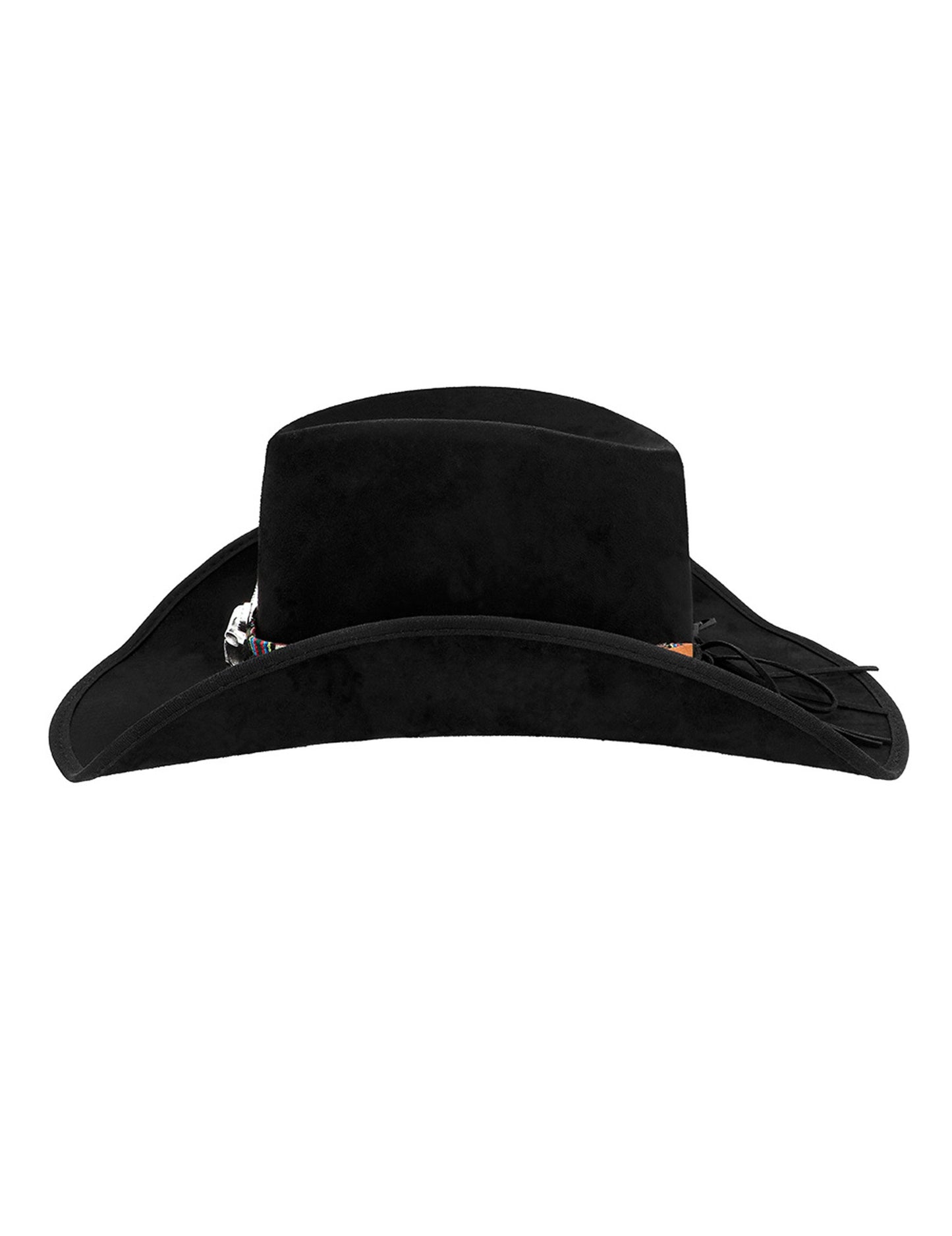 Pălărie de cowboy neagră pentru adulți cu cap de bivol