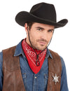 Pălărie de cowboy neagră adultă cu cordon