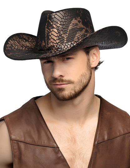 Chapeau Cowboy Peau de Cobra adulte