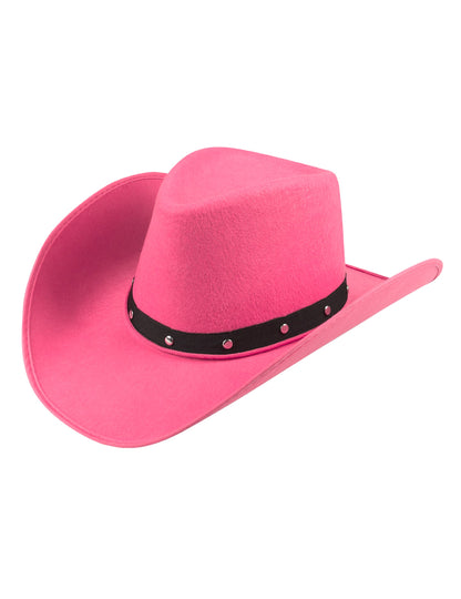 Pălărie de cowboy roz și negru pentru adulți