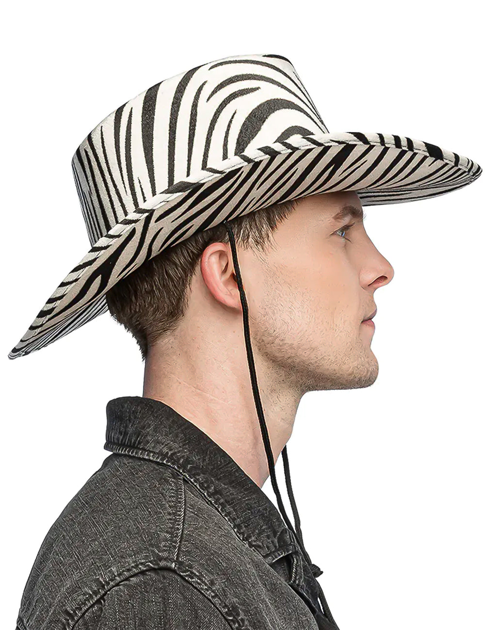 Vue de profil du chapeau de cowboy zèbre