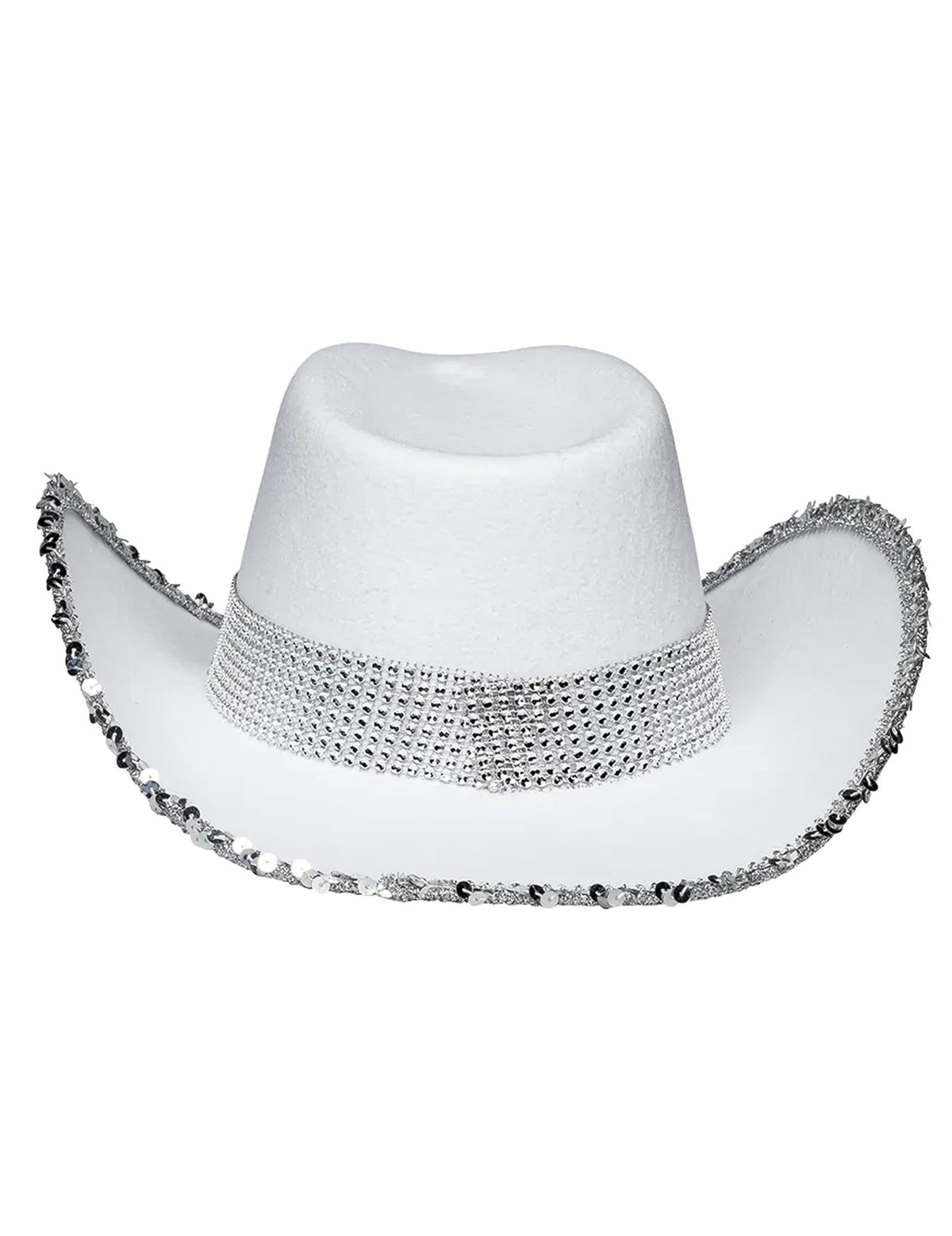 Vue de trois-quarts du chapeau de cowboy Bride à strass