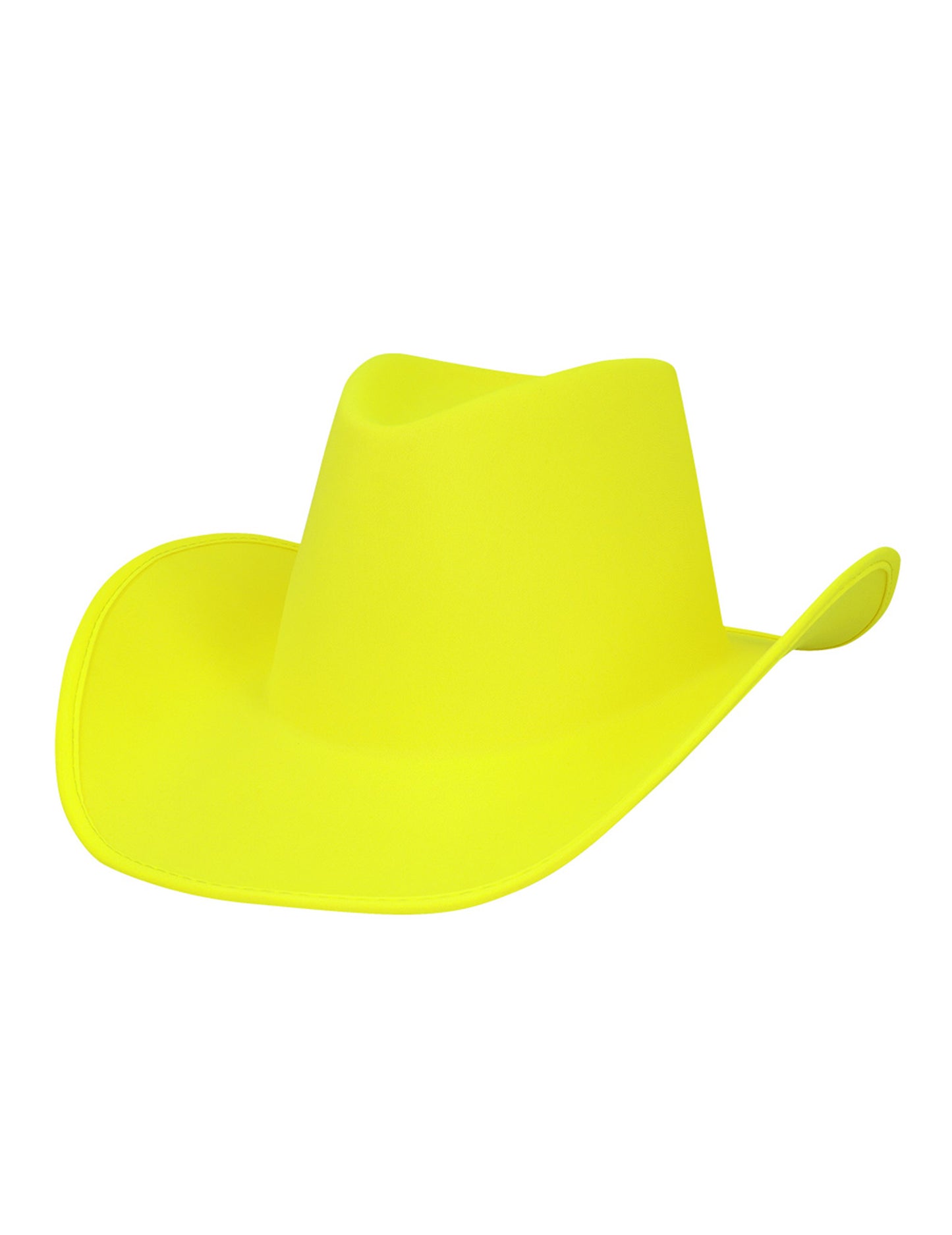 Pălărie de cowboy galben neon pentru adulți 