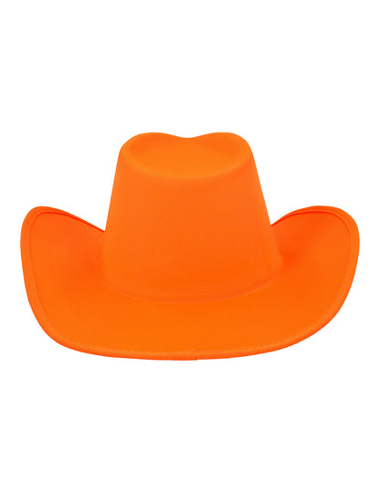 Pălărie de cowboy portocaliu neon pentru adulți 