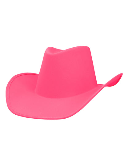 Pălărie de cowboy roz neon pentru adulți 