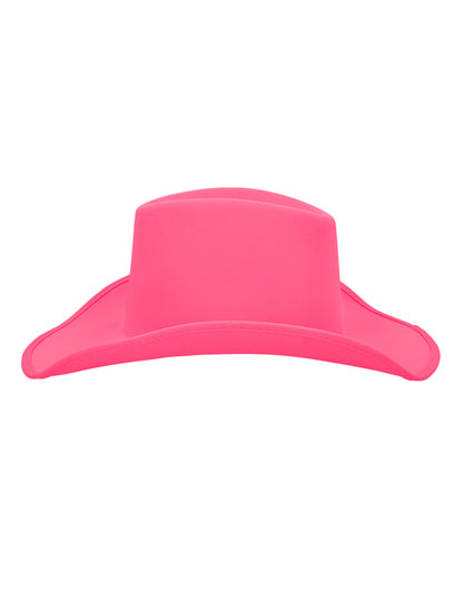 Pălărie de cowboy roz neon pentru adulți 